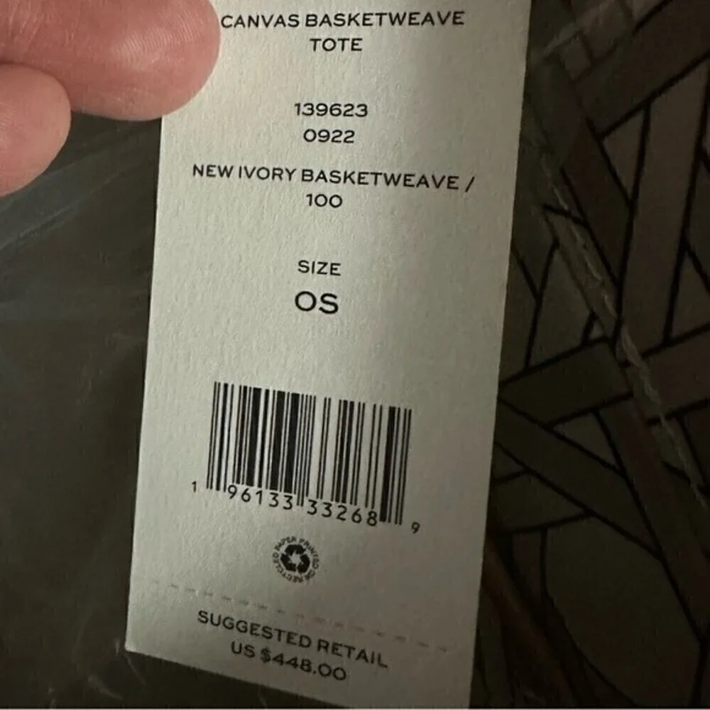 New Tory Burch basketweave Print tote bag